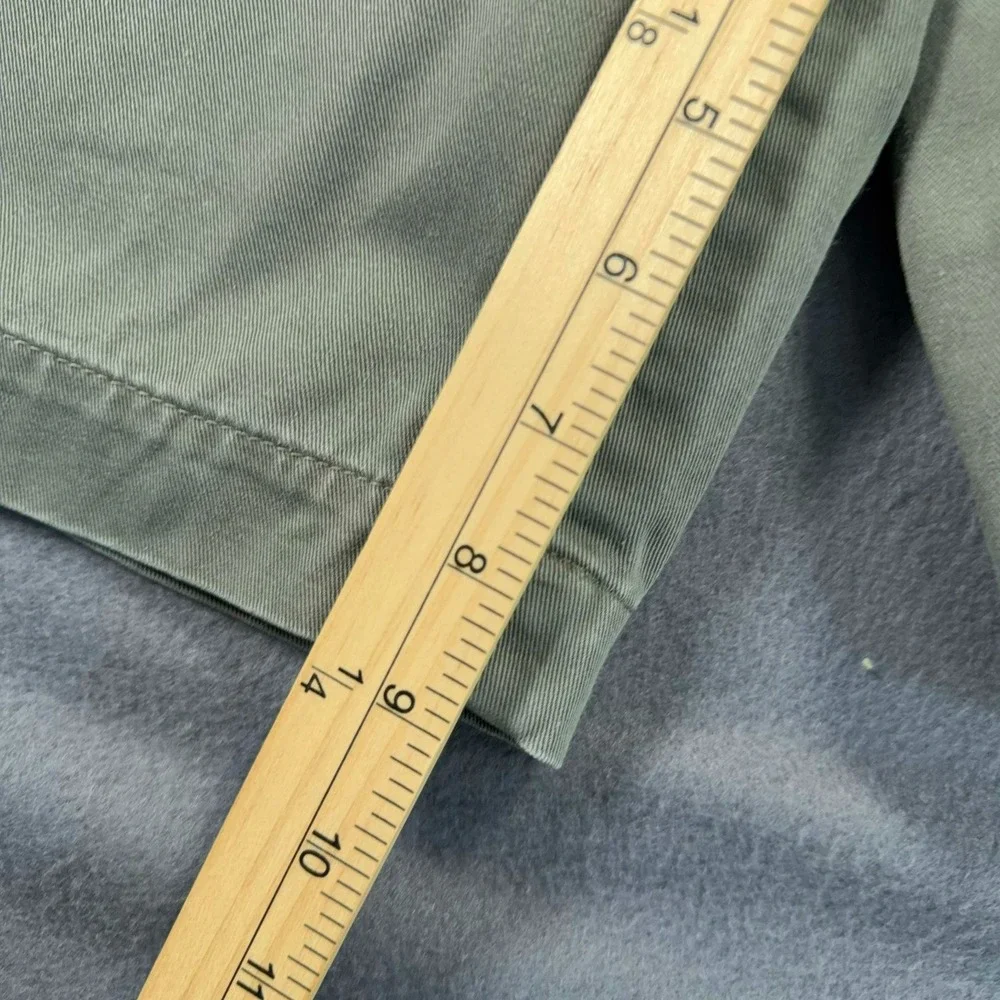 Perry Ellis Mens 36 Olive Green Pleated Chino Shorts Cotton 34x8.5